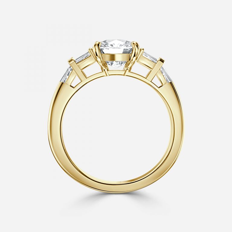 Maya Cushion Three Stone Lab Grown Diamond Engagement Ring
