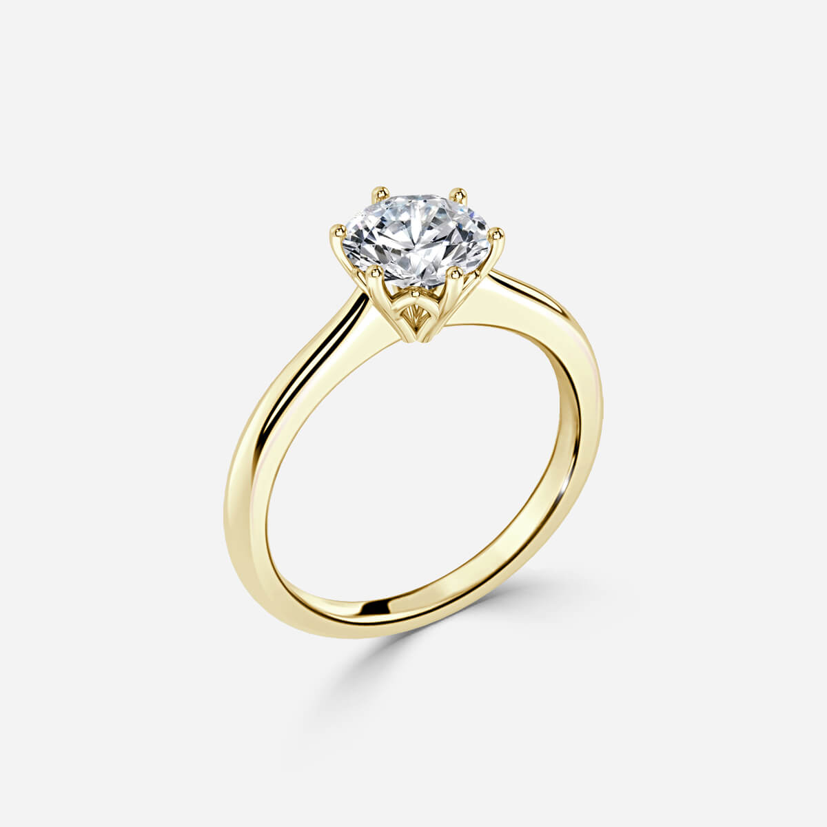 Nhẫn đính hôn kim cương nhân tạo Petal Round