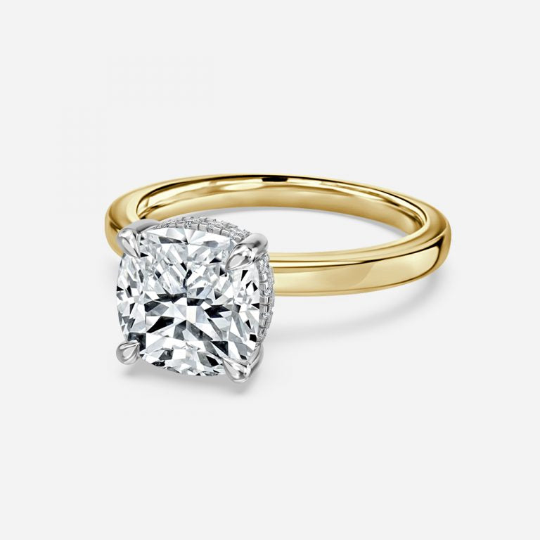 Vina Cushion Hidden Halo Lab Grown Diamond Engagement Ring