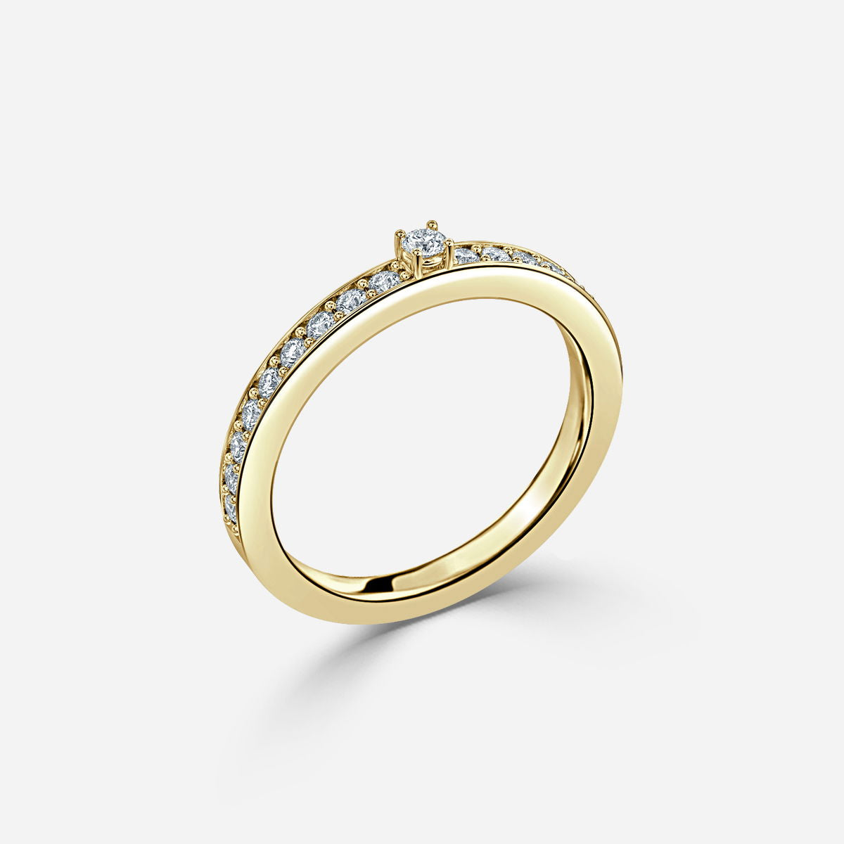 Channel Set Round Diamond Wedding Ring