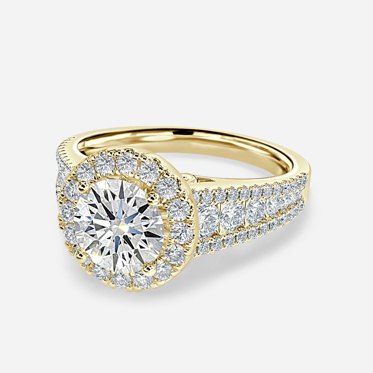 Dalia Round Lab Created Diamond Halo Engagement Ring