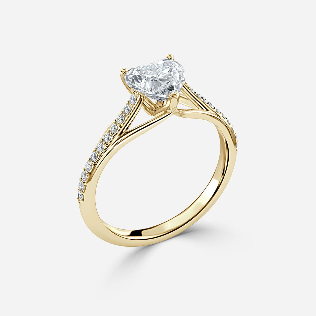 Heni Heart Side Diamond Engagement Ring
