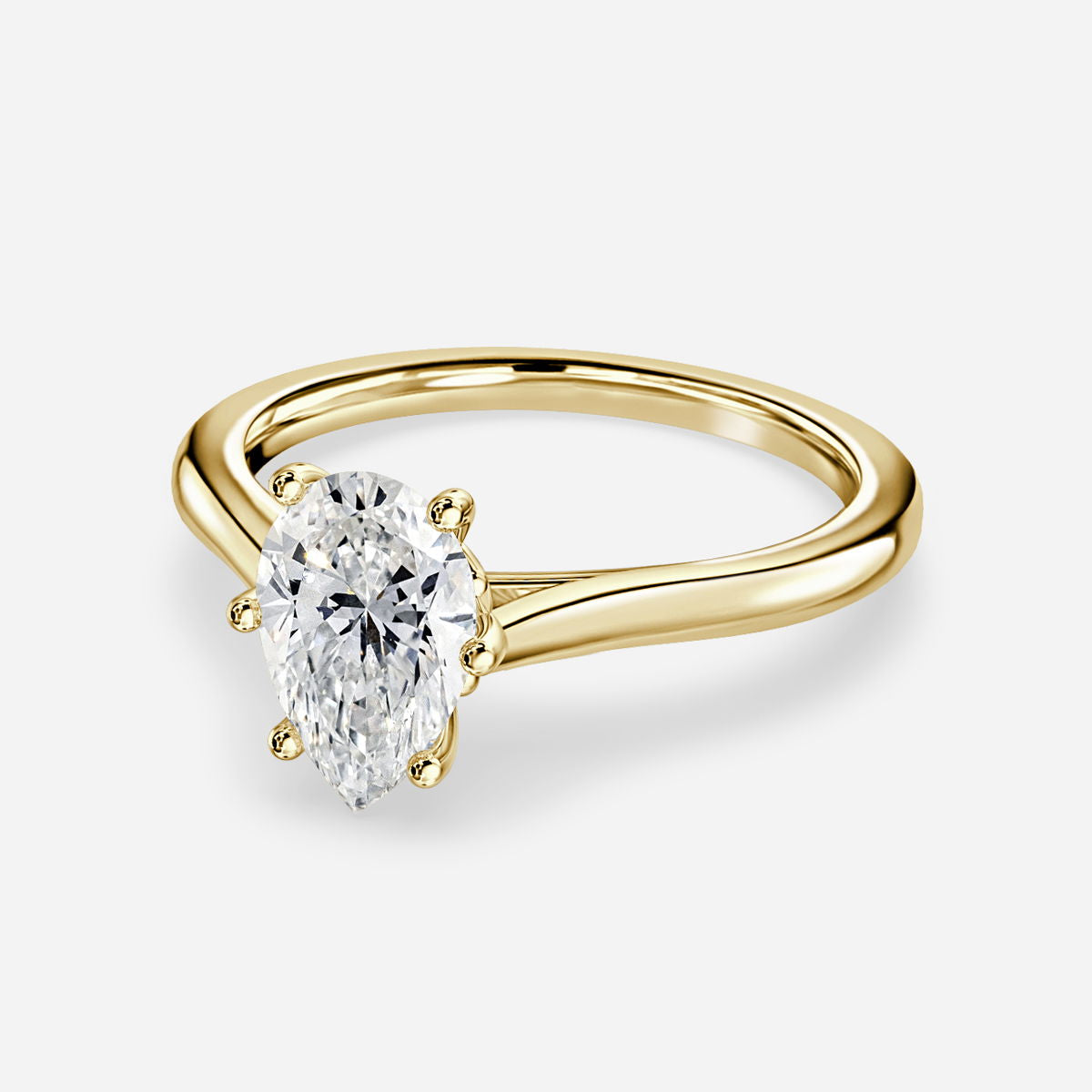 Nhẫn đính hôn kim cương nhân tạo Nimi Plain Pear Solitaire