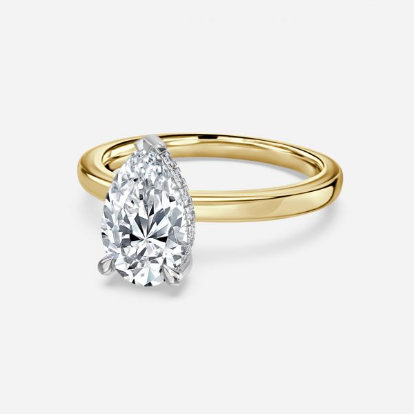 Vina Pear Hidden Halo Lab Grown Diamond Engagement Ring