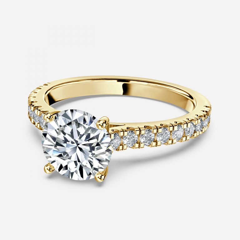Ella Round Lab Grown Diamond Side Stone Engagement Ring