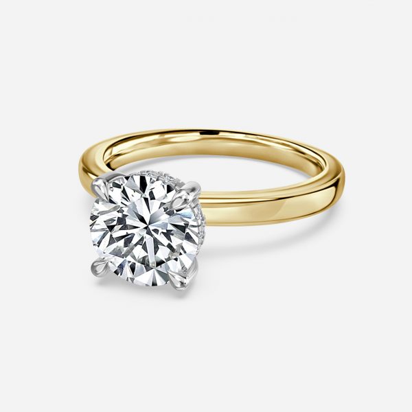Vina Round Lab Created Diamond Hidden Halo Engagement Ring