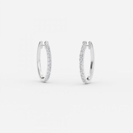 Round Diamond Hoop Earring