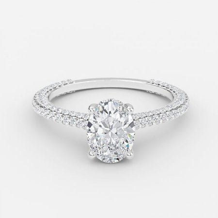 Iona Oval Hidden Halo Lab Grown Diamond Engagement Ring