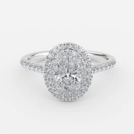 Laila Oval Halo Lab Grown Diamond Engagement Ring