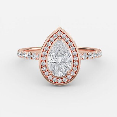 Jennifer Pear Halo Lab Grown Diamond Engagement Ring