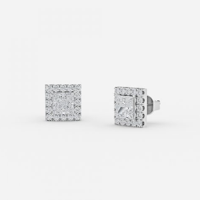 Princess Lab Grown Diamond Halo Earring