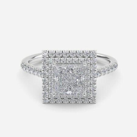 Laila Princess Halo Lab Grown Diamond Engagement Ring