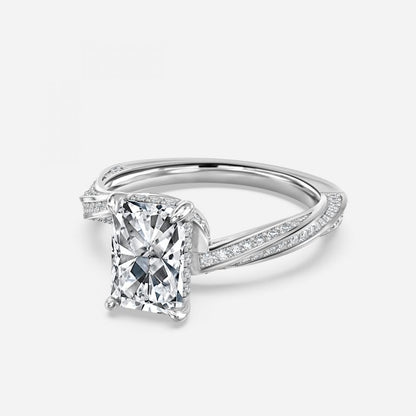 Sofia Radiant Hidden Halo Lab Grown Diamond Engagement Ring