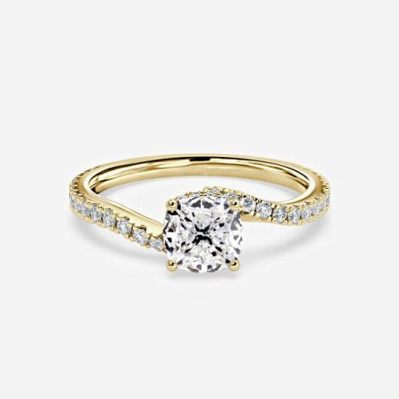 Una Cushion Hidden Halo Lab Grown Diamond Engagement Ring