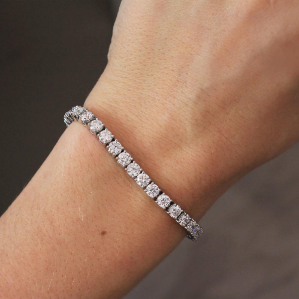 4 Prong Round Lab Diamond Tennis Bracelet