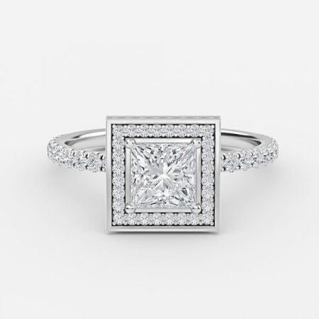 Jennifer Princess Halo Lab Grown Diamond Engagement Ring