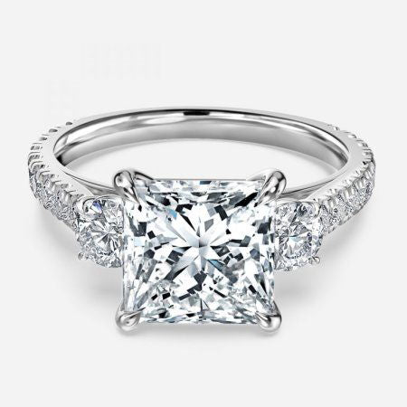 Treya Princess Three Stone Lab Grown Diamond Engagement Ring