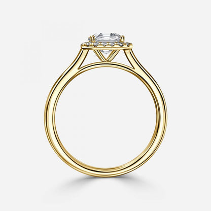 Levi Asscher Lab Grown Diamond Halo Engagement Ring