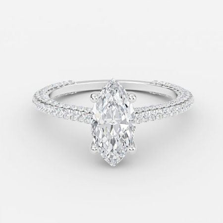 Iona Marquise Hidden Halo Lab Grown Diamond Engagement Ring