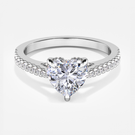 Veronica Heart Hidden Halo Lab Created Diamond Engagement Ring