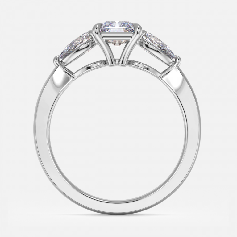 Olina Radiant Three Stone Engagement Ring