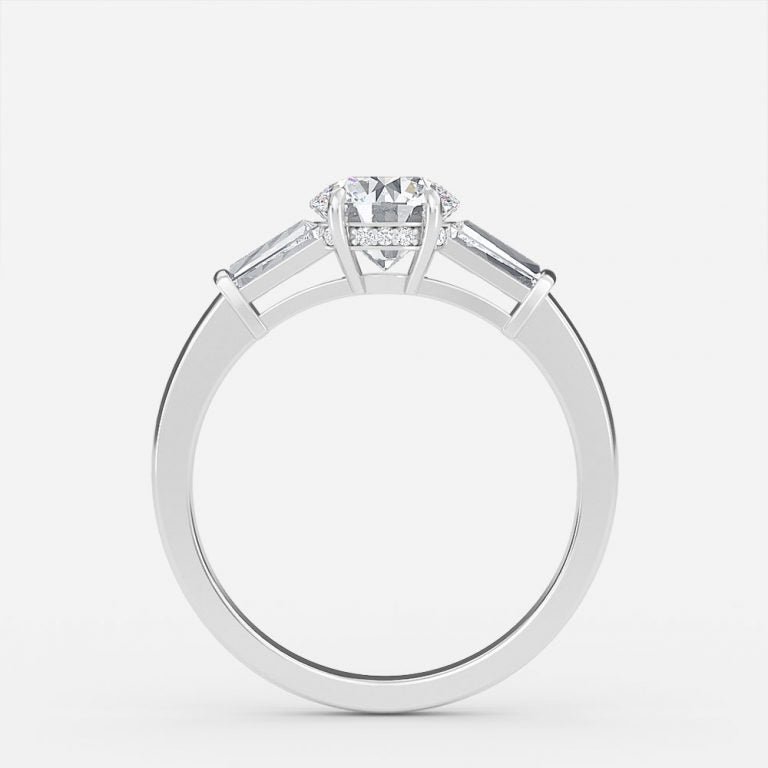 Miriam Round Lab Grown Diamond Three Stone Engagement Ring