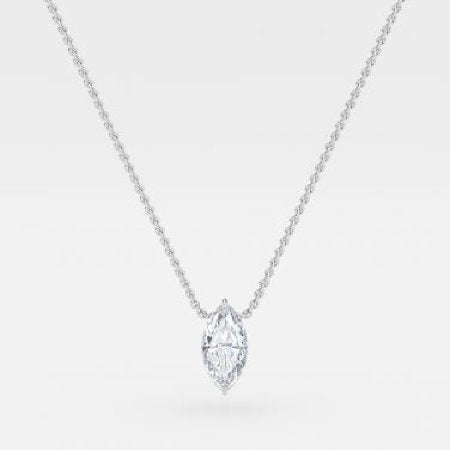 Marquise Lab Diamond Solitaire Pendant