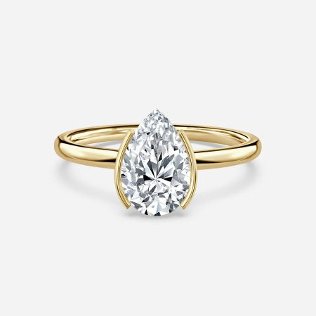 Augusta Pear Bezel Lab Grown Diamond Engagement Ring