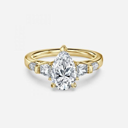 Maya Pear Three Stone Lab Grown Diamond Engagement Ring