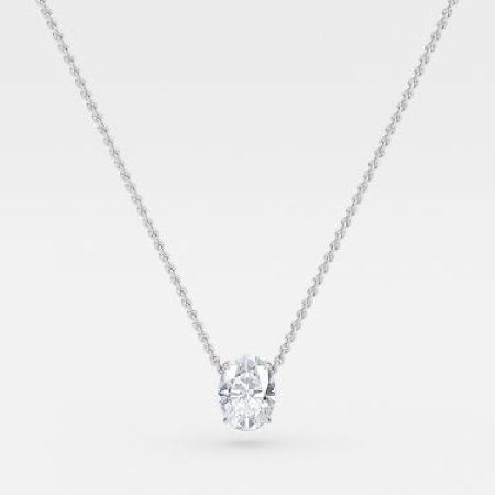 Oval Lab Diamond Solitaire Pendant