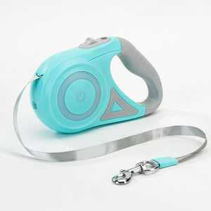 LED Retractable Dog Leash (3m/5m) with Optional Matching Collar | One-Hand Brake & Lock, Tangle-Free Tape