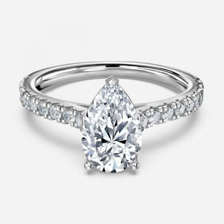 Ella Pear Side Diamond Engagement Ring