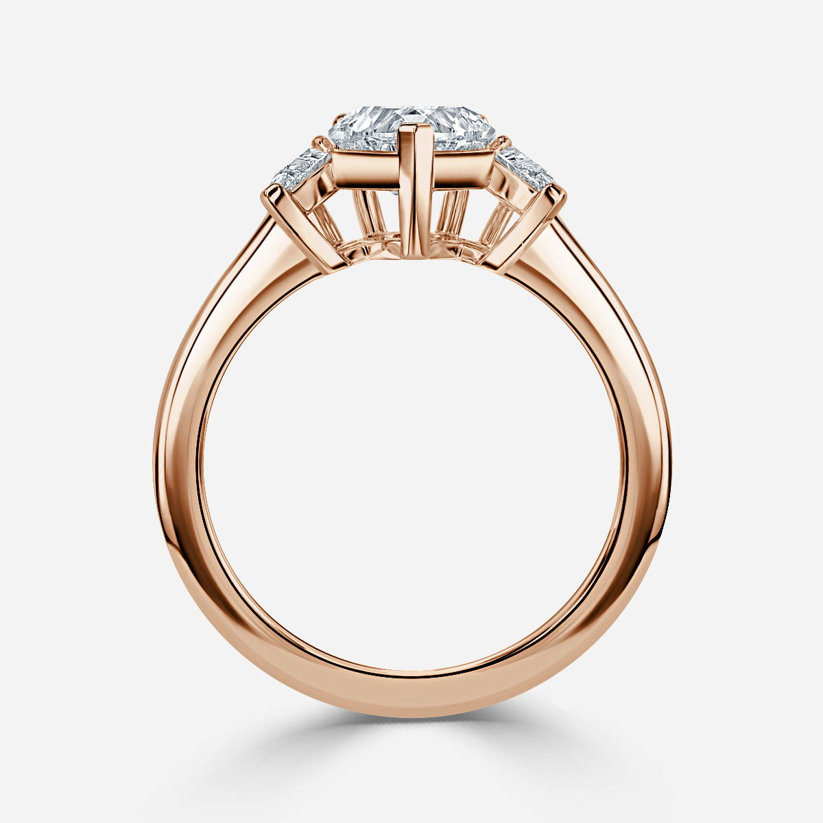 Freya Heart Lab Created Diamond Three Stone Engagement Ring