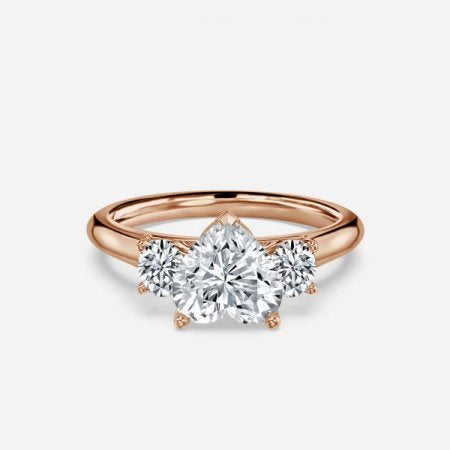 Olivia Heart Lab Created Diamond Three Stone Engagement Ring