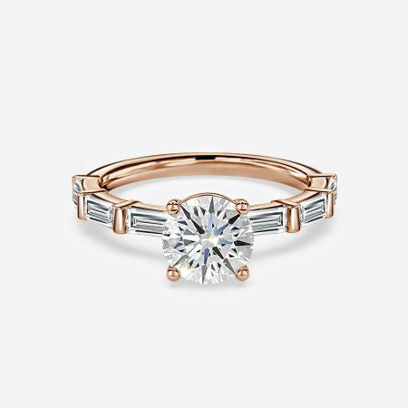 Kate Round Lab Grown Diamond Side Stone Engagement Ring