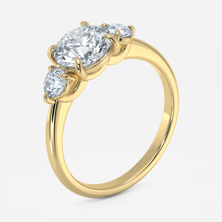 Kylie Round Lab Created Diamond Three Stone Engagement Ring