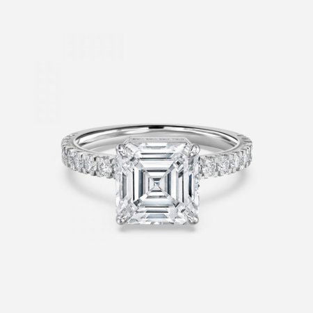 Kenzo Asscher Hidden Halo Lab Grown Diamond Engagement Ring