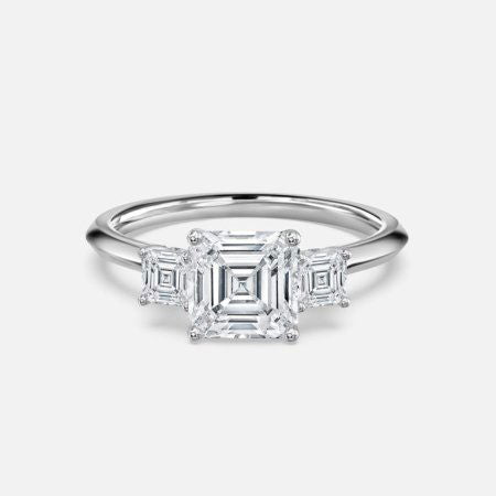 Dae Asscher Three Stone Lab Grown Diamond Engagement Ring