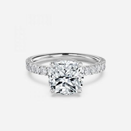 Kenzo Cushion Hidden Halo Lab Grown Diamond Engagement Ring