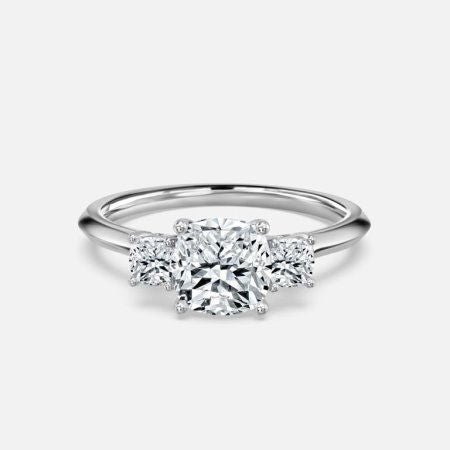 Dae Cushion Three Stone Lab Grown Diamond Engagement Ring