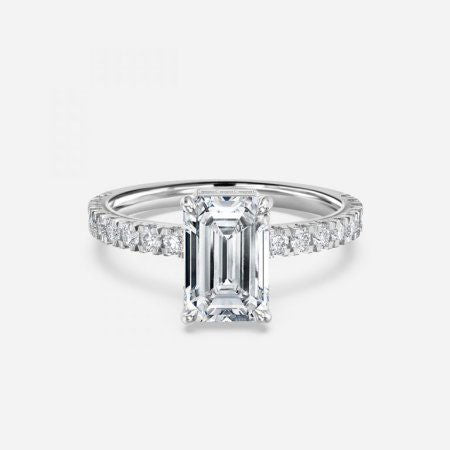 Kenzo Emerald Hidden Halo Lab Grown Diamond Engagement Ring