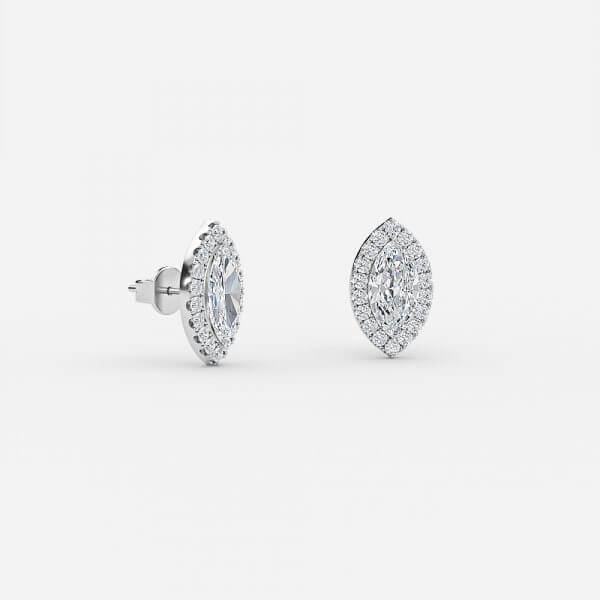 Marquise Lab Grown Diamond Halo Earring