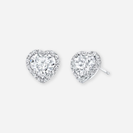 Heart Lab Grown Diamond Halo Earring