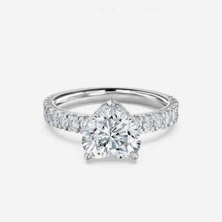 Kenzo Heart Lab Created Diamond Hidden Halo Engagement Ring