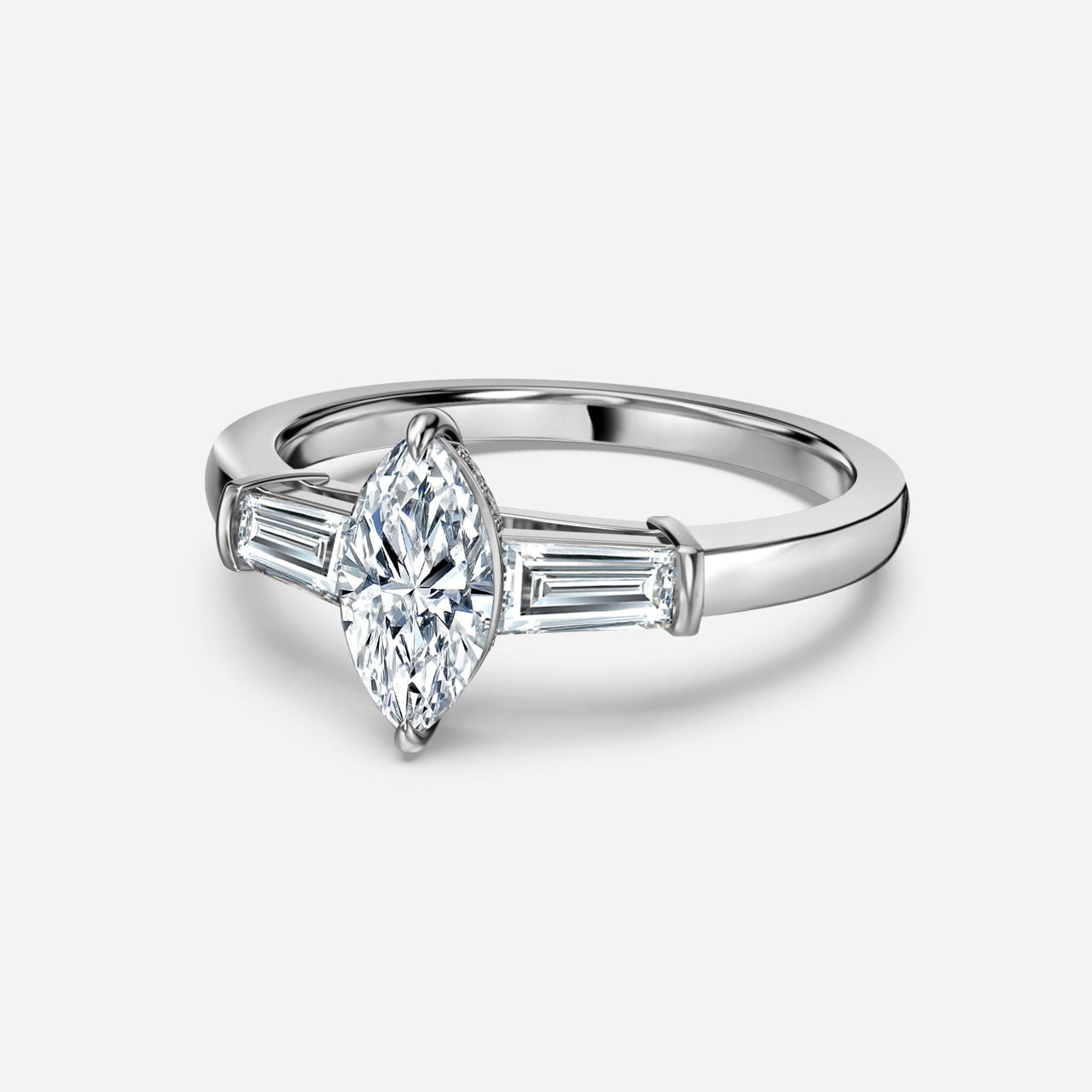 Miriam Marquise Three Stone Engagement Ring