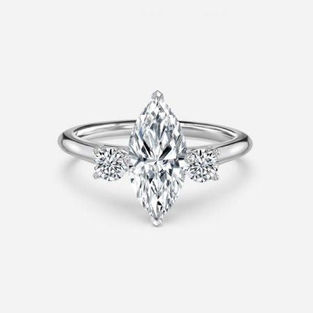 Olivia Marquise Three Stone Lab Grown Diamond Engagement Ring