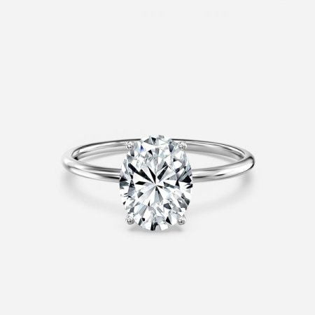 Adaya Oval Solitaire Lab Grown Diamond Engagement Ring