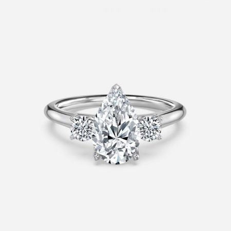 Olivia Pear Three Stone Lab Grown Diamond Engagement Ring