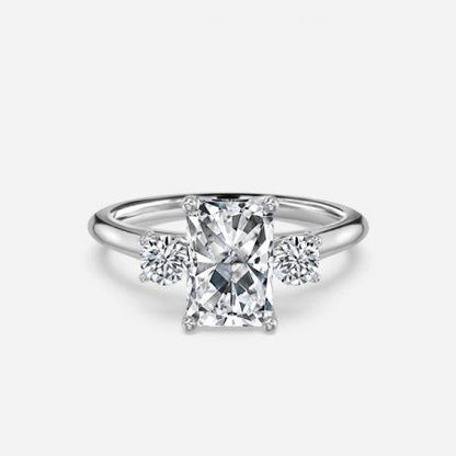 Olivia Radiant Three Stone Lab Grown Diamond Engagement Ring