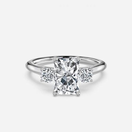 Olivia Radiant Three Stone Lab Grown Diamond Engagement Ring